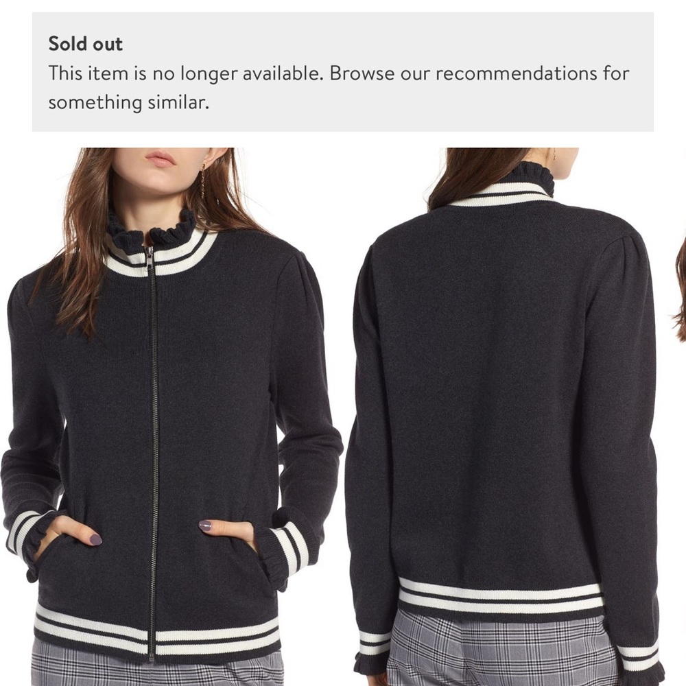 Ruffle Trim Track Jacket sz S